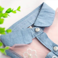 Vestido De Princesa Para Bebé Girl Summer Vestido De Encaje Con Flores Y Denim Sin Mangas Para Cumpleaños Y Fiestas Ropa De Niña De 0 a 1 Año - details 2