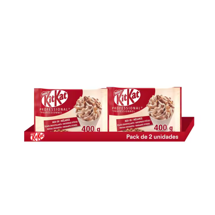Kit Kat Trocitos de Galleta - 400g  Toppings Deliciosos para Helados, Repostería y Yogures - Pack de 2 Unidades - 1