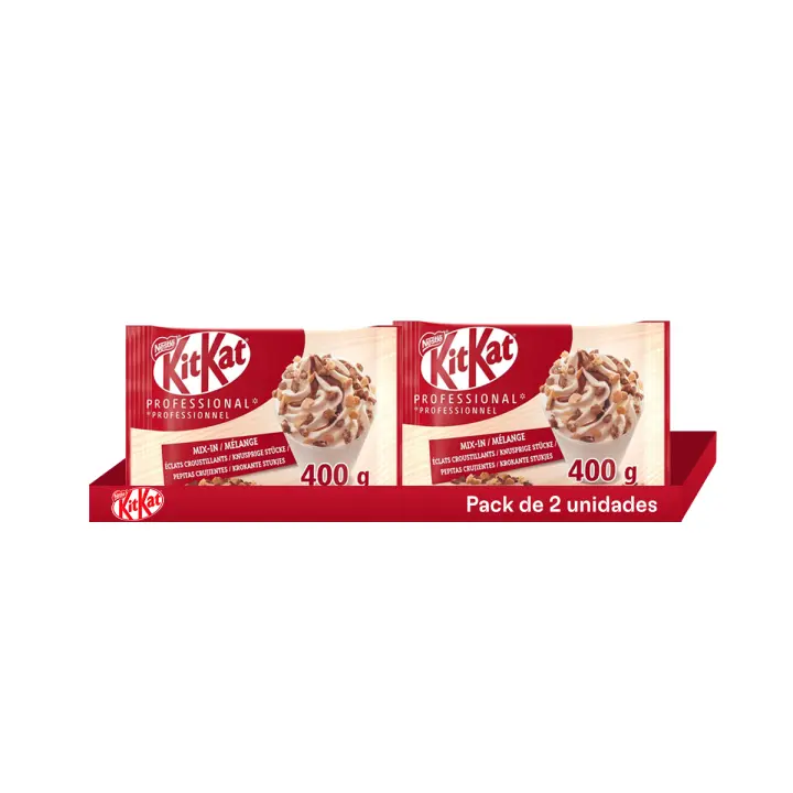 Kit Kat Trocitos de Galleta - 400g  Toppings Deliciosos para Helados, Repostería y Yogures - Pack de 2 Unidades - 1