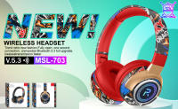 Auriculares Bluetooth Inalámbricos LED Graffiti Estéreo HiFi Plegables Reducción De Ruido Para Deporte Y Juego Con Micrófono Y Control De Volumen - details 1
