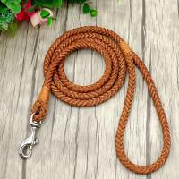 Correa De Cuero Ganchada Para Perros Pequeños Y Medianos Tejida En Nudo Color Marrón 4 Pies Para Caminar Y Jóvenes Gatos - details 7