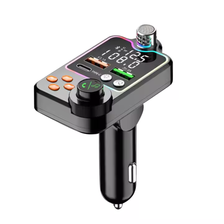 Cargador De Coche Bluetooth 5.0 Dual USB Tipo C Reproductor MP3 Transmisor FM Llamada Hands-free Luz Del Encendedor - 1