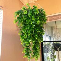 3pcs Plantas Artificiales Colgantes Eucalipto Falso Decoración De Jardín Y Habitaciones Interiores Y Exteriores Resistente Al UV Para Exposiciones Y Decoración De Oficinas - details 1