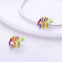 Encantos De Cocodrilo Plateado En Plata Con Dibujo Colorido Encantos Colgantes Para Pulseras Y Collares Joyería DIY - details 105