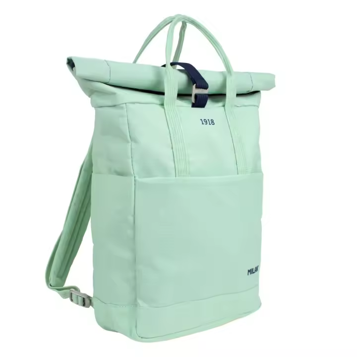 MILAN Mochila Urbana con Cierre Superior Enrollable (10 L) Colección 430 since 1918, Verde - 1