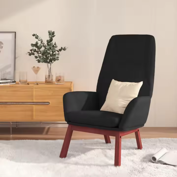 vidaXL Sillón de relax de tela negro - 1