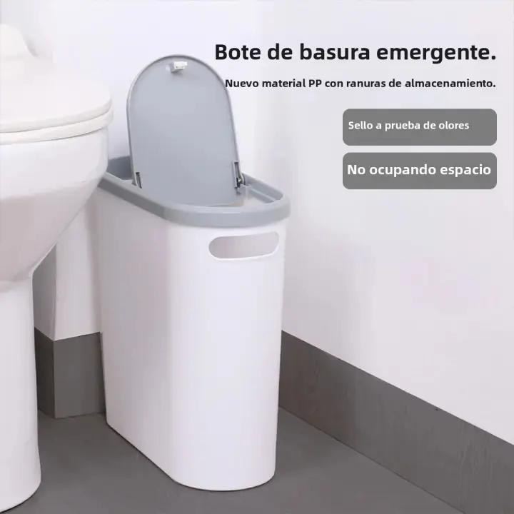 Bandeja De Basura Ecológica De 10L Con Tapa Para Baño Cocina Dormitorio Sala De Estar Tipo De Presión Recipiente De Residuos - 1