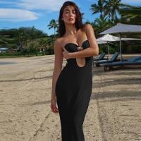 Vestido Bodycon Elegante Lygens Sin Espalda De Mujer Para Noche Playa Fiesta Verano 2025 Moda Hollow out Slim Fit Longitud Pierna - details 14