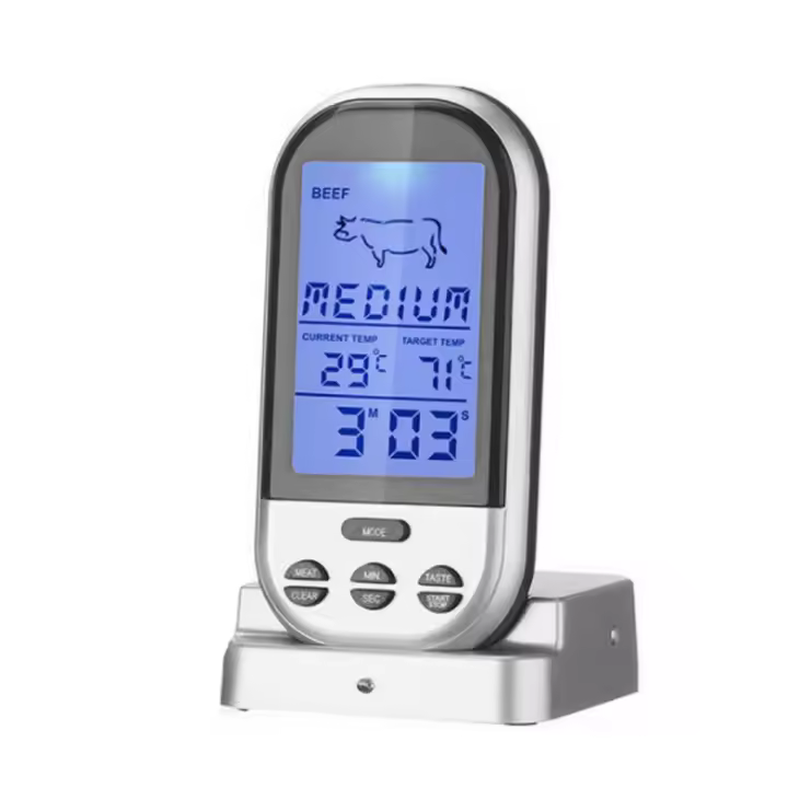 Termómetros de carne inalámbricos LCD, sonda Digital remota, parrilla de barbacoa, termómetro de cocina, horno doméstico, herramientas de parrilla de barbacoa - 1