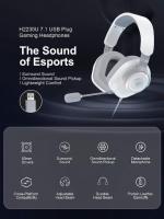 Auriculares Gaming HAVIT H2230U, sonido envolvente USB 7.1, altavoces de 50mm, audio de alta precisión, micrófono desmontable, diseño ergonómico, ideales para juegos FPS/MOBA, cómodos y ligeros, cable de 1.8m, color blanco/gris. - details 1