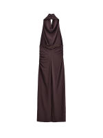 Vestido Halter Sin Mangas Para Mujer Verano Elegante Vintage De Tela Algodón Y Poliéster Longitud Media Pierna Estilo De Calle - details 1
