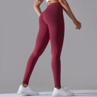 Leggings De Yoga Para Mujer Cintura Alta Levantamiento De Caderas Gimnasio Sin Costuras Pantalones De Deporte Fitness Running - details 19
