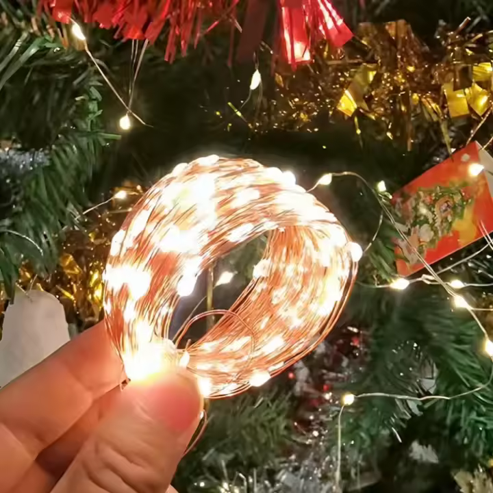 Luces De Cadena USB De Cobre Y Plata Para Decoración De Fiesta Navidad Boda Festival Y Wedding Guirnalda De Luces LED Impermeable Luz De Navidad Para Decoración DIY - 1