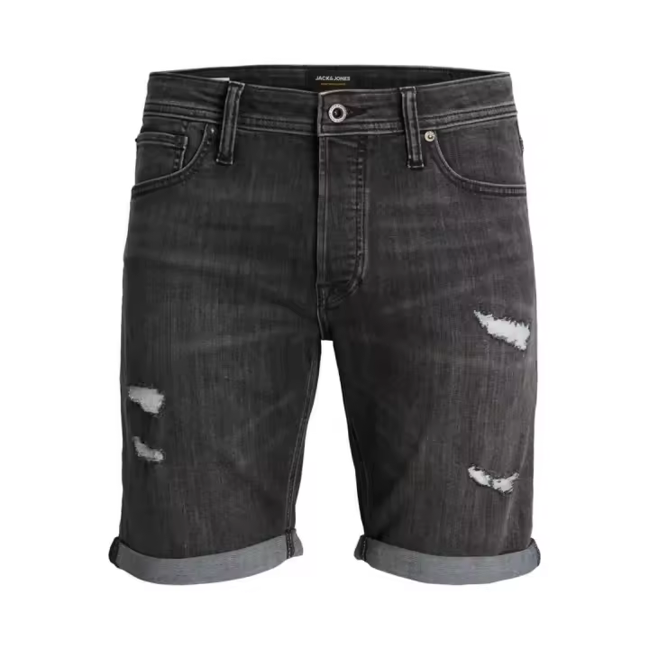 Shorts Vaqueros Rotos Jack & Jones Corte Normal Largo Encima Rodilla - 1