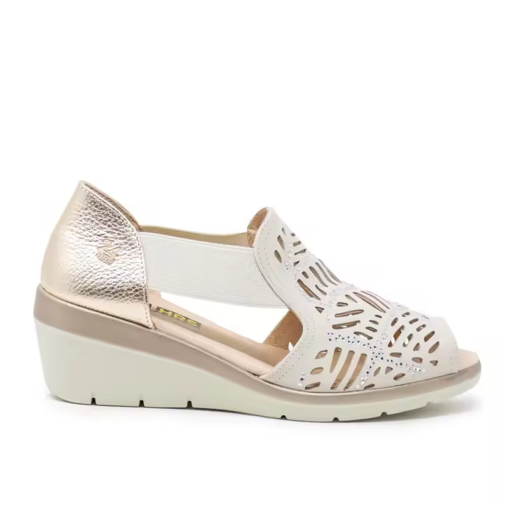 24 HORAS 25960 Sandalias altas mujer 31851 24V SAMDAÑOA RELAZ CREMA/JAZMIN - 1