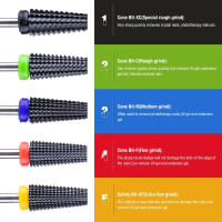Broca De Uñas Cerámica Negra 5 En 1 Para Máquina Eléctrica De Taladro Con Rosca De 3/32" Eliminación Rápida De Acrílico Y Gel Duro - details 1