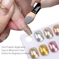10Pcs Cepillo De Uñas Con Esponja Doble Cara Aplicador De Polvo De Uñas Pigmento De Espejo Stick De Sombra De Ojos Material De Esponja Tamaño 7.5*1cm - details 2