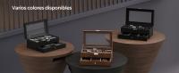 SONGMICS Caja de Reloj, Estuche de Reloj con Tapa de Cristal de 2 Niveles para 12 Relojes, Cerradura, 1 Cajón, para Anillos Pulseras, Regalo Ideal, Cuero Sintético Marrón, Forro Marrón/ Negro y Forro Beige/Negro y Forro Negro/Negro y Forro Gris/Rojo - details 3
