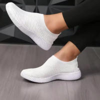 Zapatillas De Deporte Para Mujer En Color Sólido Transpirables De Malla Ligera Y Planas Para Caminar Y Correr Zapatos De Running Con Suela De EVA - details 6