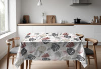Mantel HuleHule Tex Estampado Impermeable Innovador Resistente a Manchas PVC - Palma Colores Ochre y Marsala - details 2