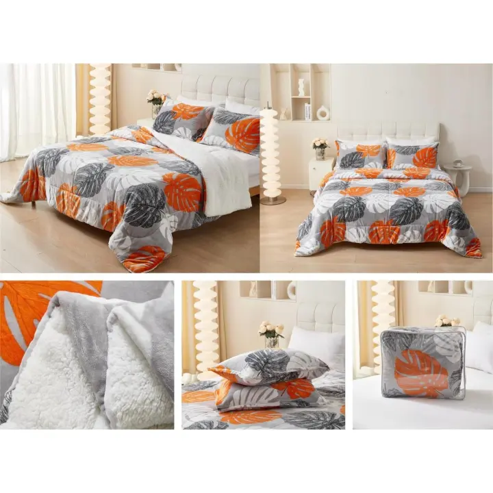 Edredón nórdico con Borreguito Ultra Suave y cálido Set de Cama con Funda de Almohada (180x240CM +1 Funda)(220x240CM +2 Funda)(240x260CM +2 Funda) - 1