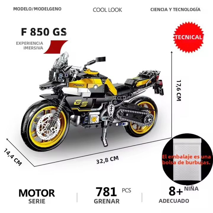 Bloques De Construcción De Motocicleta City F85 GS MOC Model Kit Bloque De Carreras Vehículo De Motor Para Decoración De Escritorio Juguetes Educativos Para Niños Regalos - 1