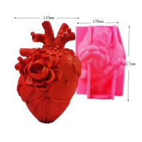 Molde De Silicona 3D Para Velas En Forma De Corazón Simulación De Órgano Humano Kit De Creación De Velas DIY De Bricolaje Para Plástico Y Resina - details 3