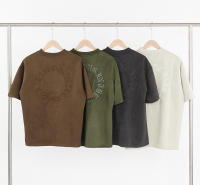 Camiseta De Verano Para Hombres Y Mujeres Con Bordado De Letras Cuello Redondo De Cuero Cortado Manga Corta Estilo Casual Oversize Top Tees - details 3