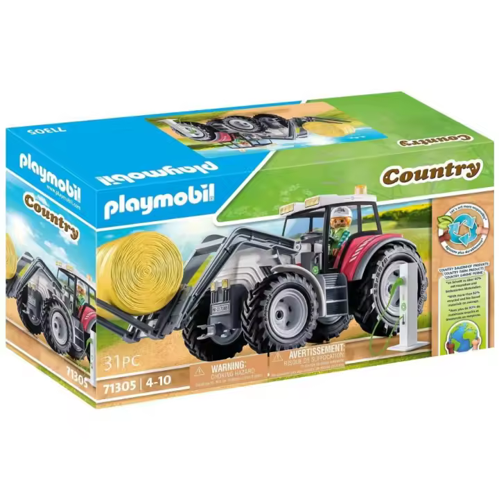Playmobil tractor grande con techo abatible y estación de carga E (71305) Country - 1