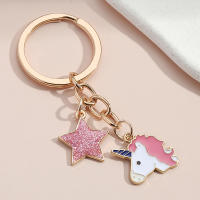 Llavero Unicornio Estrella Lindo Para Parejas Accesorio De Mano Regalo De Amistad Llavero De Enamel Para Llaves De Coche Hecho a Mano - details 3
