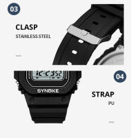 Reloj Digital Deportivo Para Mujer SYNOKE Luminoso Multifuncional Impermeable Cronógrafo Estilo Outdoor Moda Estudiante - details 12