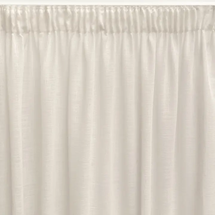 Cortina translúcida confeccionada en cinta multifunción. Visillos de calidad fabricados con materiales reciclados. Color blanco. Cortinas para salón, dormitorio y cocina. Medidas: 140x270 Hecha en España. - 1