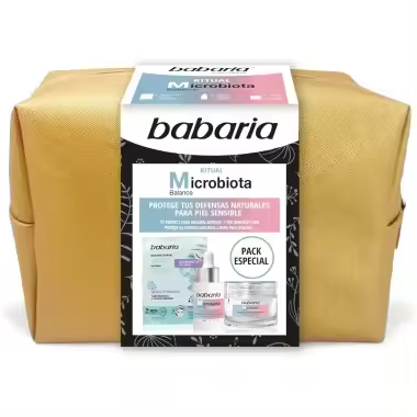 Pack especial Babaria neceser dorado, ritual Microbiota( mascarilla+sérum +crema) - 1
