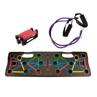 Tabla de flexiones Jocca plegable, con sistema de colores, mancuernas y bandas elásticas para ejercitar los músculos de tus hombros, pecho, tríceps y espalda en la comodidad de tu casa. - details 0