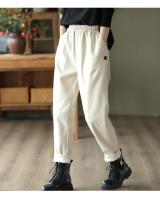 Amax LuluE Pantalones De Peluche De Lujo Para Mujer Invierno 2024 Moda Casual Vintage Gruesos Harajuku Harem Pantalones Talla Media Con Bolsillos Y Cuff - details 6