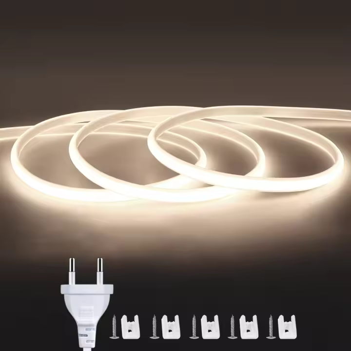 Tiras De Luz LED COB Suave Brillo Impermeables Para Iluminación De Habitaciones Cocinas Jardines Exterior 110V 220V Alta Luminosidad - 1