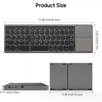 Mini Teclado Bluetooth Con Touchpad Para Android IOS Windows Teclado Inalámbrico Plegable De Tres Secciones Para Macbook PC Laptop Tablet Phone - details 6