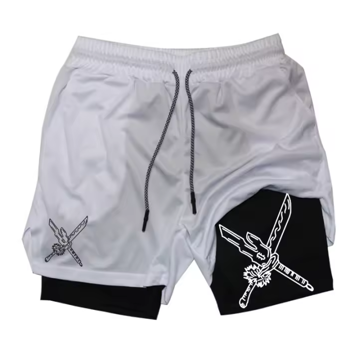 Shorts De Entrenamiento Para Hombre Con Bolsillo Para Teléfono Y Anillo De Toalla 2 En 1 Running Performance Compresión Activewear Deportivo - 1