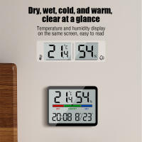 Medidor De Temperatura Y Humedad Multifunción Con Diseño Magnético Pantalla Grande Reloj Alarmas Electrónicos Termómetro Digital - details 8