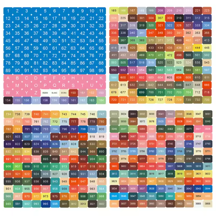4pcs/set Etiquetas De Color Para Pintura Diamante DMC Organizador De Cajas De Almacenamiento Y Botellas Etiquetas De Mosaico De Perlas - 1