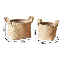Cesta De Almacenamiento De Juta Tejida Con Algodón Y Lino Para Mesa Organizador De Juguetes Y Ropa Ecológico Plegable - details 5