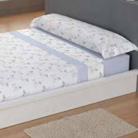 CARPE DIEM Juego de Sábanas de Microfibra Estampada Mod. JANE Color Azul- Conjunto de Ropa de Cama 3 o 4 Piezas para Cama 90, 105, 135, 150, 150/160 (2 Almohadas)  y 180 cm, Suaves, Transpirables  Válidos para Colchones hasta 28 cm de Grosor - details 1