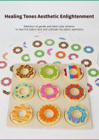 Juguete De Educación Montessori Puzzle De Donuts De Madera Para Niños Juego De Paletización Y Colores Aprendizaje Temprano Regalo Para La Guardería - details 2