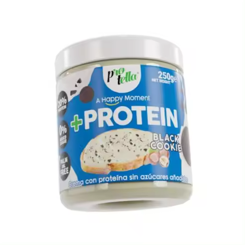 Crema proteica Black Cookie (250g) - Protella - Alto Contenido en Proteínas | Sin azúcares añadidos - 1