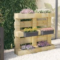 vidaXL Jardineras para europalés (12 uidades) PP gris 36x13,5x9,5 cm - details 1