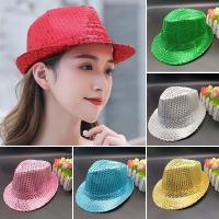 Gorro De Jazz Para Hombres Y Mujeres Decorado Con Lentejuelas Para Performance En Escenario Fiesta Y Vacaciones Material De Poliéster - details 0
