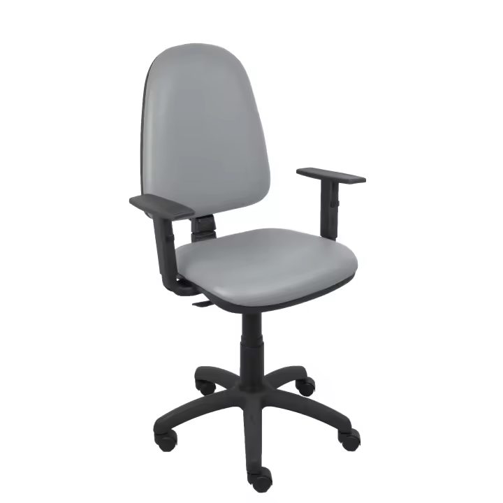 Piqueras Y Crespo Silla de Oficina Ergonómica con Brazos Regulables y Respaldo Ergonómico en Similpiel Gris - 1