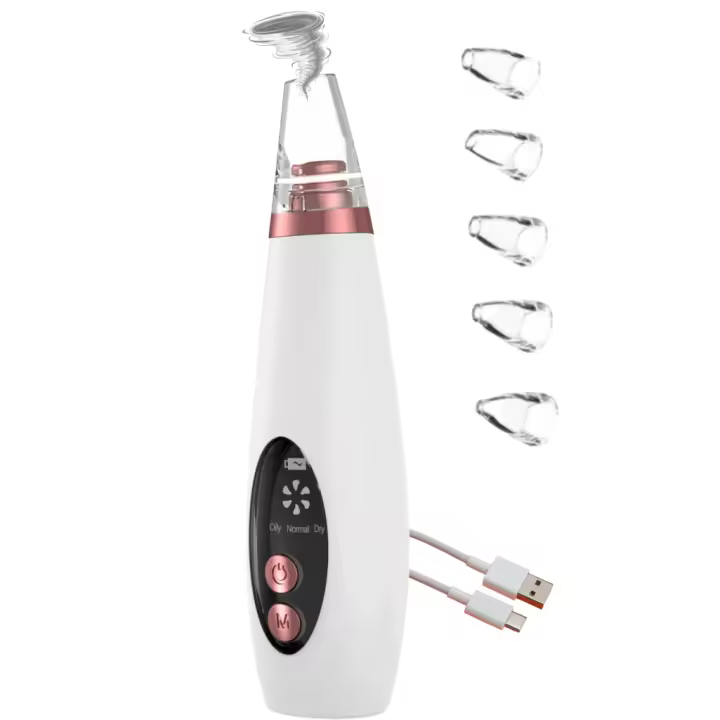 Succionador de Poros y Puntos Negros Espinilla Quita Granos Equipo o Aparato Aspirador Impurezas Facial Recargable 6 cabezales Intercambiables 3 modos de potencia Limpiador de Sebo Grasa Extractor Limpieza a Fondo - 1