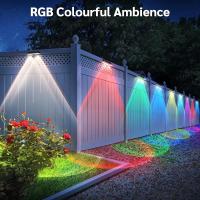 2PCS Luces Solares Para Valla LED RGB Y Blanco Cálido IP65 Impermeables Luces De Escalera Exterior Lámpara Decorativa T-SUNRISE - details 8