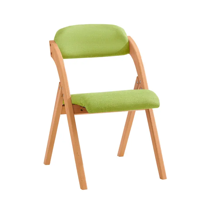 SoBuy FST92-GR Silla Plegable de Madera con Asiento y Respaldo Tapizado Sillón para Cocina, Oficina 47 x 60 x 77 cm Verde ES - 1
